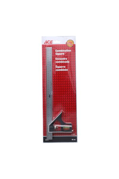 ACE Die-Cast Aluminium Alloy Durable Combination Square Silver and Black 16inch