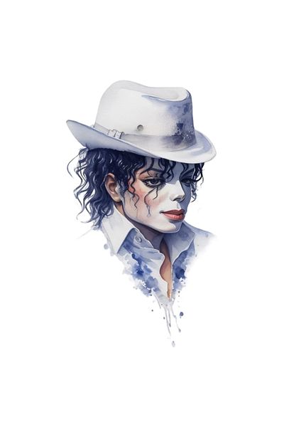INOVATIX Set of 8, Michael Jackson Sticker with hat, INOVATIX®. 6 cm