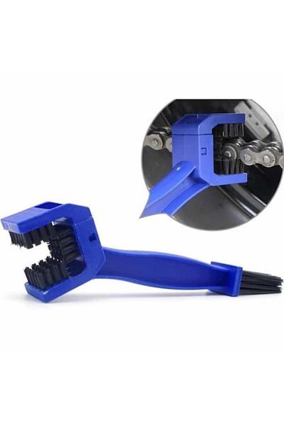 YLOTECH Brush with 2 heads for cleaning chain and oil of Bicycles and Motorcycles, Blue