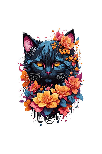 INOVATIX Σετ 8 τεμαχίων, Αυτοκόλλητη Γάτα με γιρλάντα, INOVATIX®. 6 εκ.