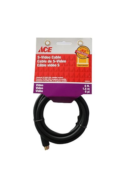 ACE High Quality PVC and Copper DVD-VCR Audio Video Cable Black 6ft