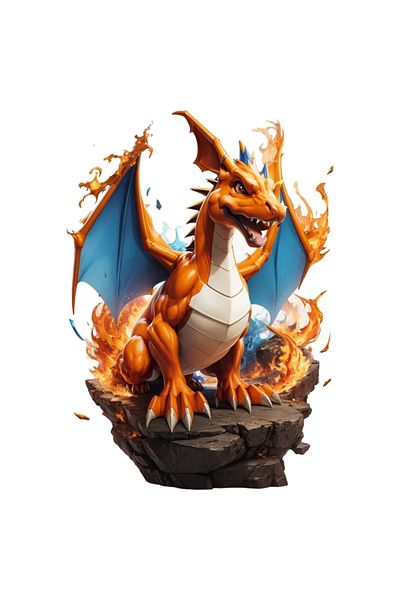 INOVATIX Set of 8 pieces, Pokemon Dragon Sticker on stones, INOVATIX®. 6 cm
