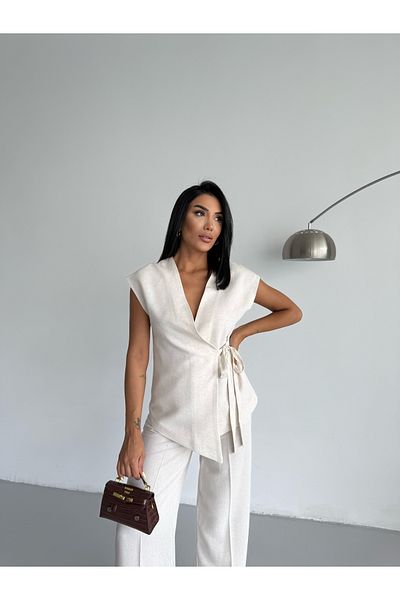 CLB COLLECTION Σετ λινό γιλέκο