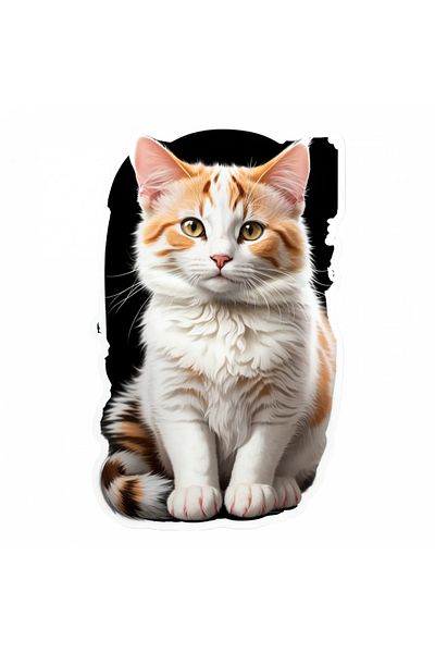 INOVATIX Set de 8 bucăți, autocolant pisică Bobtail japoneză, INOVATIX®. 6 cm