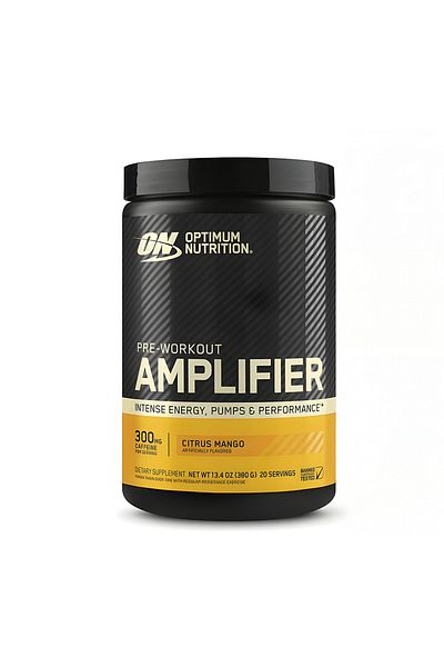 Optimum Nutrition Pre Workout Amplifier, Citrus Mango, 380 gm, Energy, Pumps & Performance