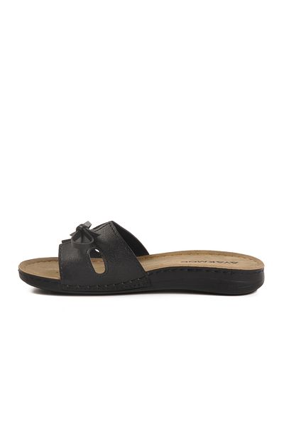 AYAKMOD Black Thin Sole Anatomical Women's Slippers 11-367 Z