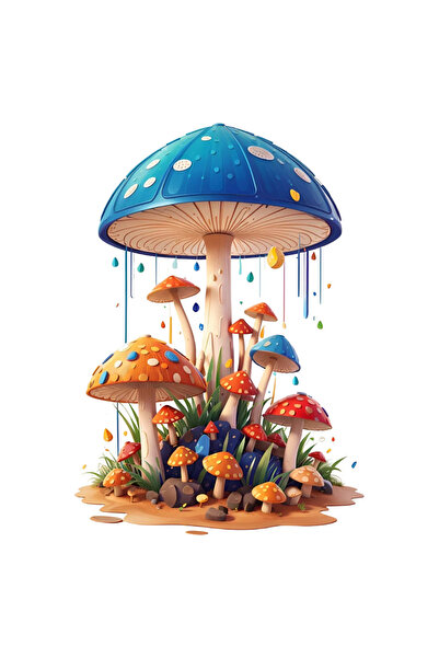 INOVATIX Set de 8 bucăți, autocolant cu ciuperci otrăvitoare, INOVATIX®. 6 cm