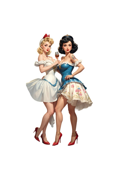 INOVATIX Σετ 8 τεμαχίων, Αυτοκόλλητο Σταχτοπούτας και Χιονάτης, INOVATIX®. 6 εκ.