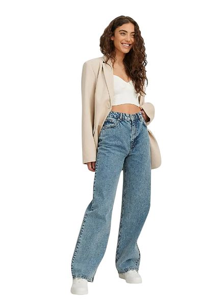 Livik Harmony Women's Lycra Stretchy Special Wide Leg Jeans, Palazzo Model Loose Cut Wide Leg
