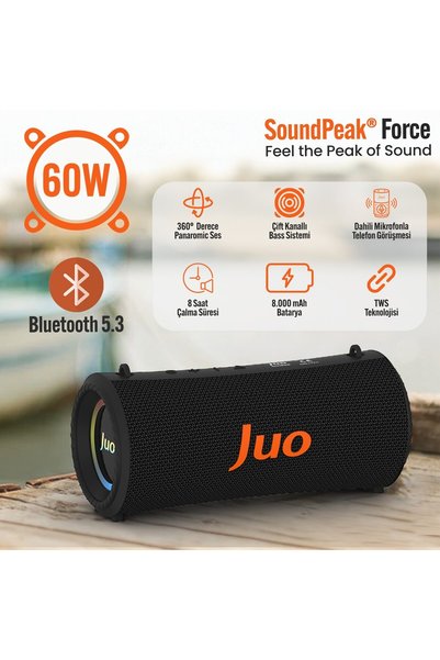 Juo SoundPeak Force 60W RGB Bluetooth Hoparlör Kablosuz Taşınabilir Speaker