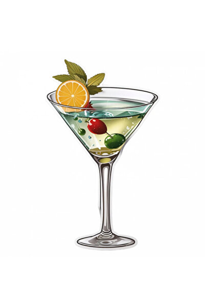 INOVATIX Σετ 8 τεμαχίων, Αυτοκόλλητο Κοκτέιλ dirty martini με πορτοκάλι και μ...