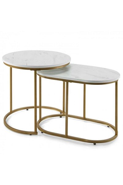 Generic Modern Marble Look Stacking Nesting Coffee Table Set