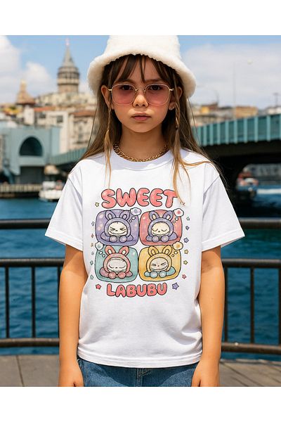 Touz Moda Labubu Kids Design Unisex Oversize T-Shirt