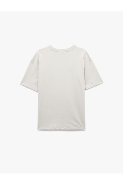 Koton New Season Short Sleeve Crew Neck Printed Cotton T-Shirt