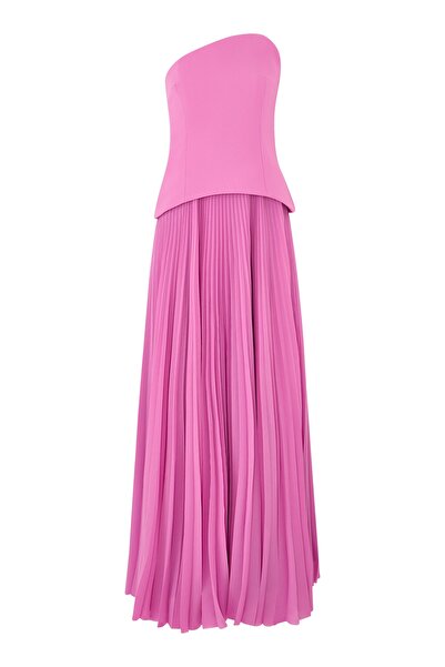 Solace London Britt Maxi Dress Askısız Maxi Elbise Pembe