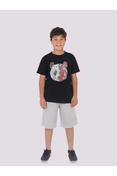 armicem Mixed Printed Men's T-Shirt & Capri Set – Colorful and Comfortable Combination