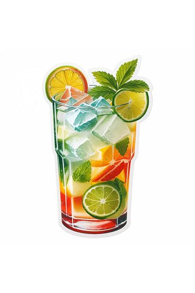 INOVATIX Set de 8 autocolante cocktail Caipiroska cu gheață, INOVATIX®. 6 cm