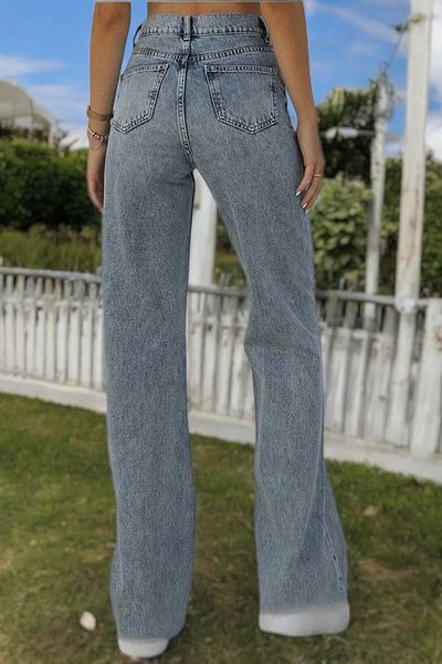 Livik Harmony Women's Lycra Stretchy Special Wide Leg Jeans, Palazzo Model Loose Cut Wide Leg