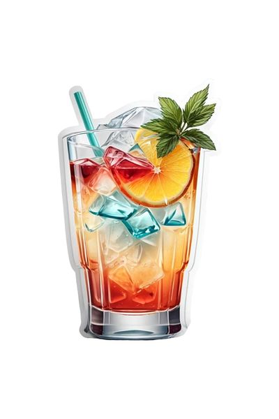 INOVATIX Set de 8 autocolante cocktail cu mentă, INOVATIX®. 6 cm