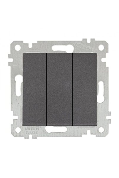 Mutlusan RİTA MEK TUŞ ÜÇLÜ ANAHTAR (VİDALI) ANTRASİT