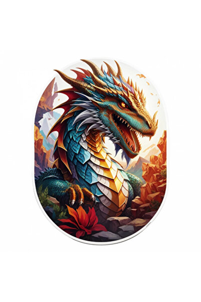 INOVATIX Set de 8 bucăți, autocolant cap de dragon, INOVATIX®. 6 cm