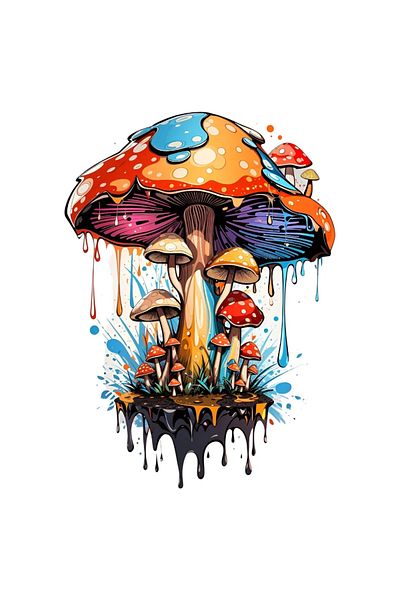 INOVATIX Set of 8 pieces, Giant Mushroom Sticker, INOVATIX®. 6 cm