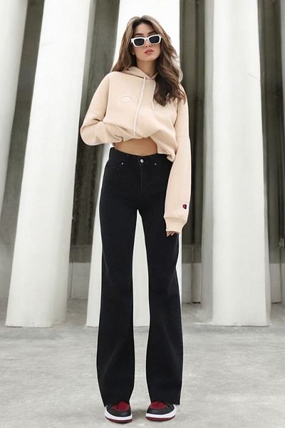Livik Harmony Women's Lycra Stretchy Special Wide Leg Jeans, Palazzo Model Loose Cut Wide Leg