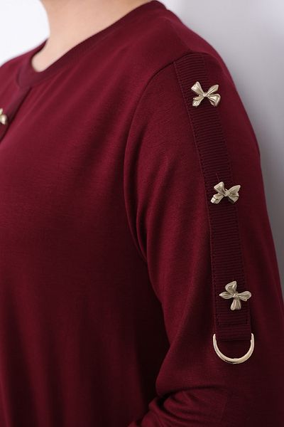 Linvey Crystal Comfortable Casual Stylish Buttoned Half Placket D Buckle Sports Tunic