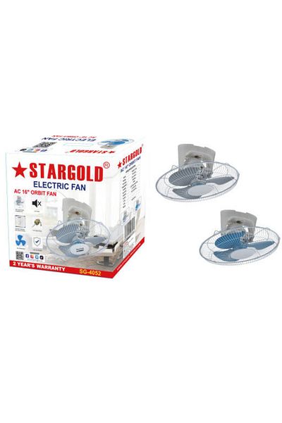 Generic STARGOLD 16-Inch Orbit Fan, 60W Full Copper Motor, 3-Speed Wall Mount Fan, 220–240V Power