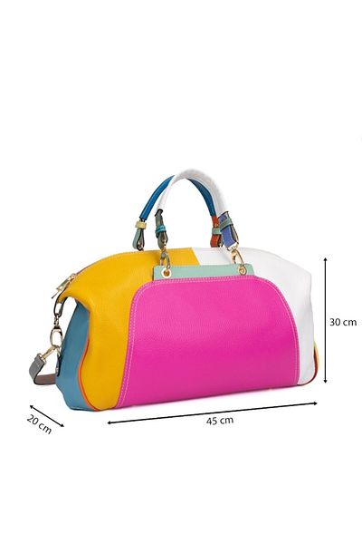 OEM Geantă de mână din piele, 45x20x30cm Premium Ivo, multicoloră