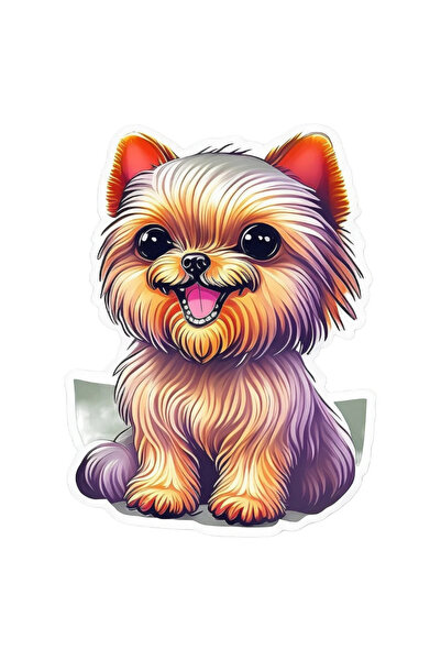 INOVATIX Set de 8 autocolante cu cățeluș Yorkshire, INOVATIX®. 6 cm