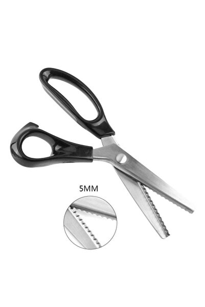 Generic مقص متعرج من الفولاذ المقاوم للصدأ ذو حواف مثلثة مسننة مقاس 5 مم وذيل...