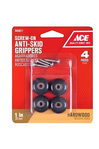 ACE 4-Piece Heavy Duty Anti-Skid Surface Pads Black 1inch