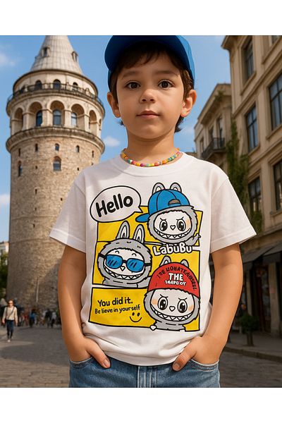 Touz Moda Labubu Kids Design Unisex Oversize T-Shirt