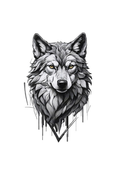 INOVATIX Set de 8 bucăți, autocolant cap de lup, INOVATIX®. 6 cm