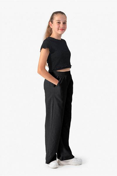 DMB BOYS & GIRLS Girl's Summer Cotton Trousers with Elastic Waist