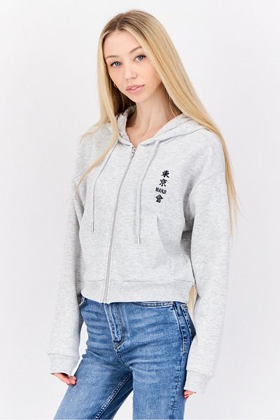 Don't Call Me Jennyfer Tokyo Revengers x DCMJ Women Graphic Print Hoodie, Light Grey