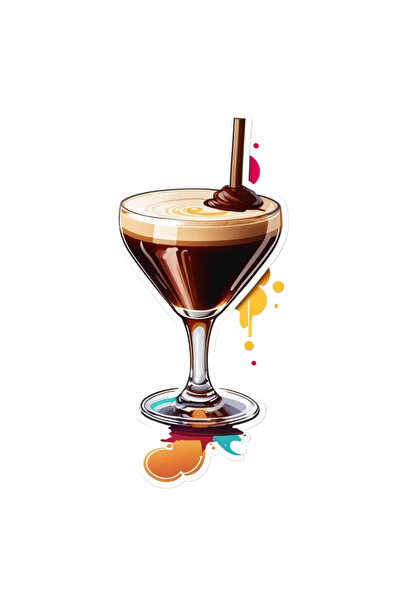 INOVATIX Set de 8 piese, Autocolant cocktail espresso martini cu pai, INOVATI...