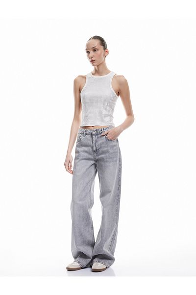 Koton New Season Cotton Stone Detailed Slim Fit Sleeveless Crew Neck Blouse