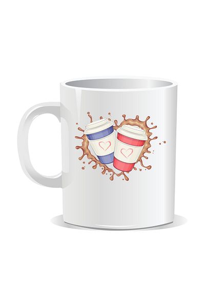 OEM Personalized coffee mug, 2 coffee mugs - White interior