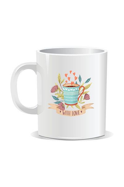 OEM Personalized coffee mug, Coffee with love - White interior
