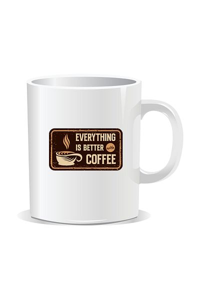 OEM Personalized coffee mug, Everything is better with coffee - White interior