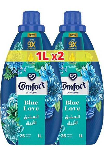 Comfort Concentrated Fabric Softener, Blue Love, up to 9X fragrance, 1L x 2