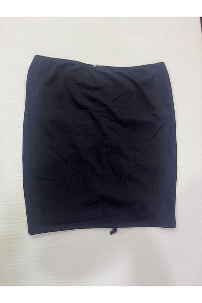Kom Lola Glitter Υφασμάτινη Φούστα με λεπτομέρεια με κορδόνι ΜΑΥΡΗ