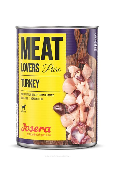 JOSERA Meat Lovers Pure Turkey Dog Wet Food 400g Pack of 6