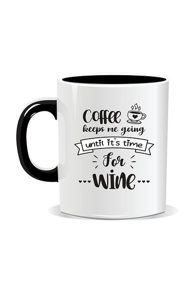 OEM Personalized coffee mug, Coffee keeps me going - Black interior