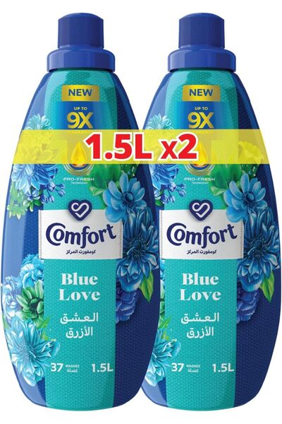Comfort Concentrated Fabric Softener, Blue Love, up to 9X fragrance, 1.5L x 2