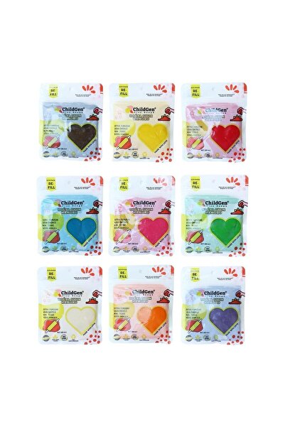 ChildGen Doğal Oyun Hamuru 9’lu - Doğarl Kinetik Kum 1 Kg Naturel