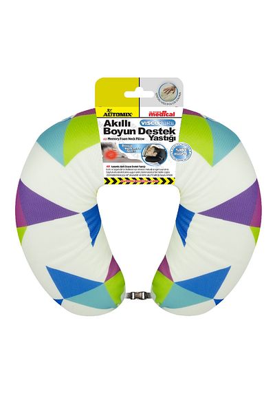 Automix Smart Neck Support Pillow 100% Visco Lock Mechanism Suitable for Home and Vehicle Use