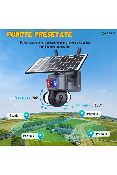 goBERA Ultra HD 3MP+3MP Wifi surveillance camera, 6W solar panel included, IP 66, battery